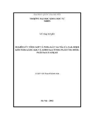Luận văn thạc sĩ nghiên cứu tổng hợp và tính chất xúc tác của fe2o3 được biến tính bằng al2o3 và anion hóa trong phản ứng đồng phân hóa n ankan vnu lvts08w