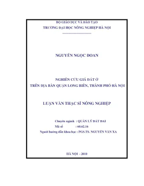 Nghiên cứu giá đất ở trên địa bàn quận long biên thành phố hà nội