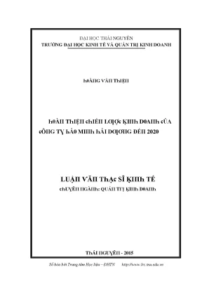 Luận văn hoàn thiện chiến lược kinh doanh của công ty bảo minh hải dương đến 2020