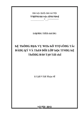Luận văn hệ thống dịch vụ web hỗ trợ công tác đăng ký và theo dõi lớp học trong hệ thống đào tạo tín chỉ