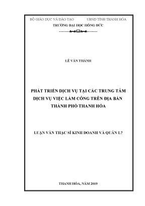 Phát triển dịch vụ tại các trung tâm dịch vụ việc làm công trên địa bàn thành phố thanh hóa