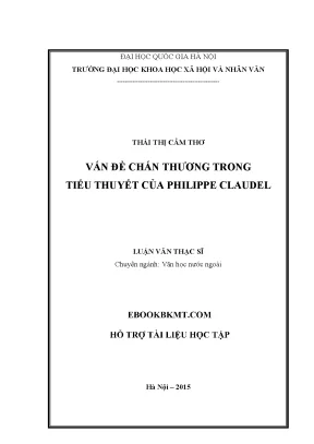 Luận văn vẫn đề chấn thương trong tiểu thuyết của philippe claudel