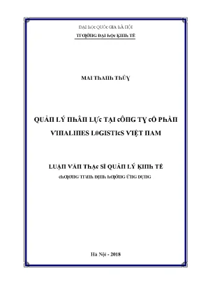 Luận văn quản lý nhân lực tại công ty cổ phần vinalines logistics việt nam