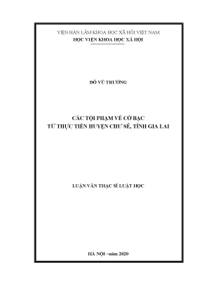 Các tội phạm về cờ bạc từ thực tiễn huyện chư sê tỉnh gia lai