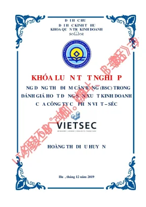 Luận văn ứng dụng thẻ điểm cân bằng bsc trong đánh giá hiệu quả hoạt động sản xuất kinh doanh của công ty cổ phần việt séc