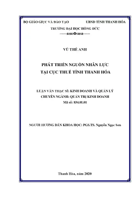 Phát triển nguồn nhân lực tại cục thuế tỉnh thanh hóa