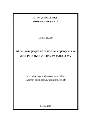 Luận văn nâng cao hiệu quả sử dụng vốn tại công ty cổ phần cầu trục và thiết bị avc