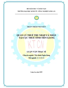 Luận văn quản lý thuế thu nhập cá nhân tại cục thuế tỉnh tiền giang