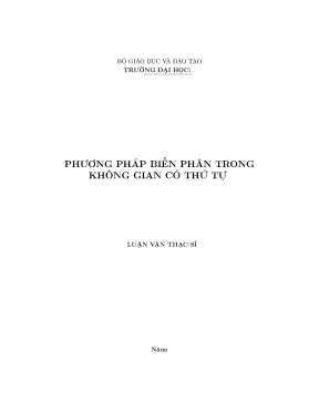 Phương pháp biến phân trong không gian có thứ tự