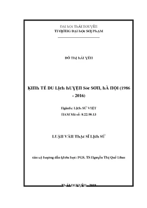 Luận văn kinh tế du lịch huyện sóc sơn hà nội 1986 2016
