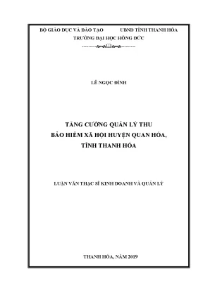 Tăng cường quản lý thu bảo hiểm xã hội huyện quan hóa tỉnh thanh hóa