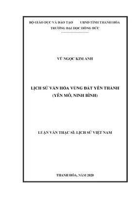 Lịch sử văn hóa vùng đất yên thành yên mô ninh bình