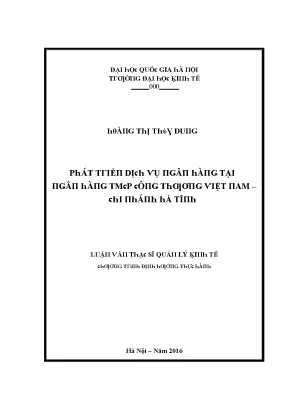 Luận văn phát triển dịch vụ ngân hàng tại ngân hàng tmcp công thương việt nam chi nhánh hà tĩnh