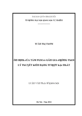 Luận văn thạc sĩ ổn định của tấm fgm có gân gia cường theo lý thuyết biến dạng trượt bậc nhất vnu lvts08w