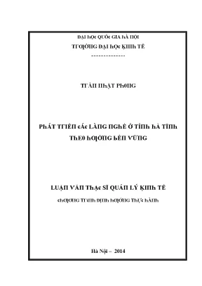 Luận văn phát triển các làng nghề ở tỉnh hà tĩnh theo hướng bền vững