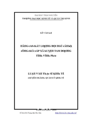Luận văn nâng cao chất lượng đội ngũ cán bộ công chức cấp xã huyện tam dương tỉnh vĩnh phúc
