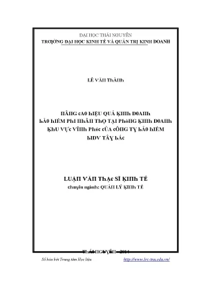 Luận văn nâng cao hiệu quả kinh doanh bảo hiểm phi nhân thọ tại phòng kinh doanh khu vực vĩnh phúc của công ty bảo hiểm bidv tây bắc