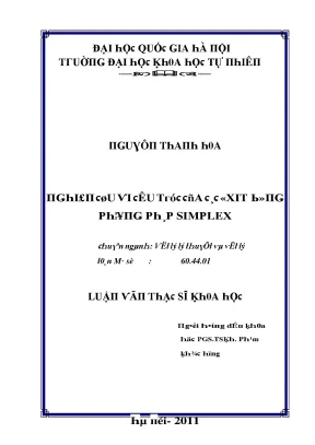 Luận văn thạc sĩ nghiên cứu vi cấu trúc của các ôxit bằng phương pháp simplex vnu lvts08w