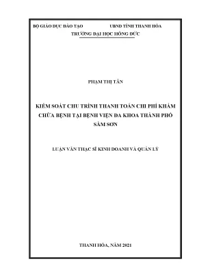 Kiểm soát chu trình thanh toán chi phí khám chữa bệnh tại bệnh viện đa khoa thành phố sầm sơn
