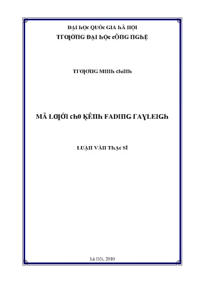 Luận văn mã lưới cho kênh fading rayleigh