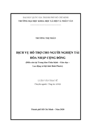 Dịch vụ hỗ trợ người nghiện tái hòa nhập cộng đồng điển cứu tại trung tâm chữa bệnh giáo dục lao động xã hội tỉnh bình phước