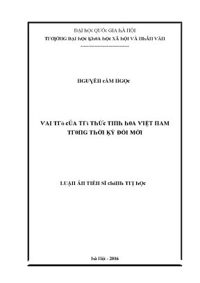 Luận văn thạc sĩ vai trò của trí thức tinh hoa việt nam trong thời kỳ đổi mới