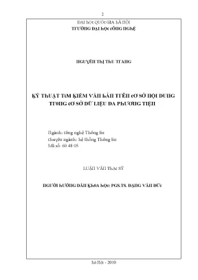 Luận văn kỹ thuật tìm kiếm văn bản trên cơ sở nội dung trong cơ sở dữ liệu đa phương tiện
