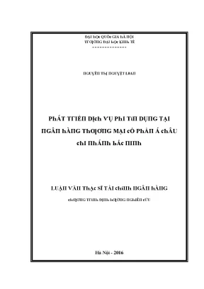 Luận văn phát triển dịch vụ phi tín dụng tại ngân hàng thương mại cổ phần á châu chi nhánh bắc ninh