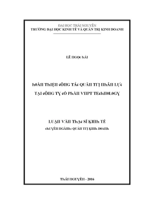Luận văn hoàn thiện công tác quản trị nhân lực tại công ty cổ phần vnpt technology