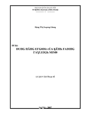 Luận văn dung năng ergodic của kênh fading rayleigh mimo