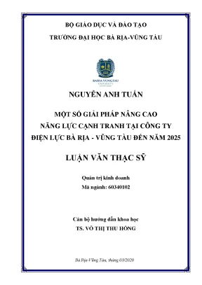 Luận văn một số giải pháp nâng cao năng lực cạnh tranh tại công ty điện lực bà rịa vũng tàu đến năm 2025
