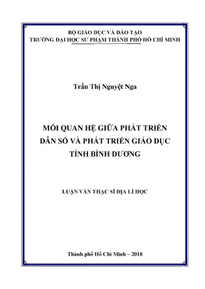 Luận văn mối quan hệ giữa phát triển dân số và phát triển giáo dục tỉnh bình dương