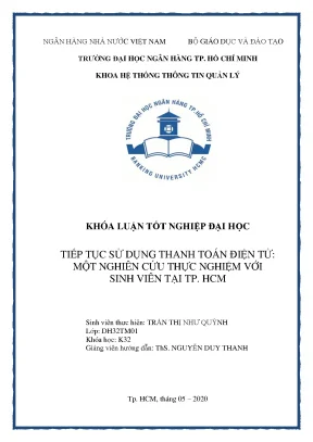 Luận văn tiếp tục sử dụng thanh toán điện tử một nghiên cứu thực nghiệm với sinh viên tại tp hcm