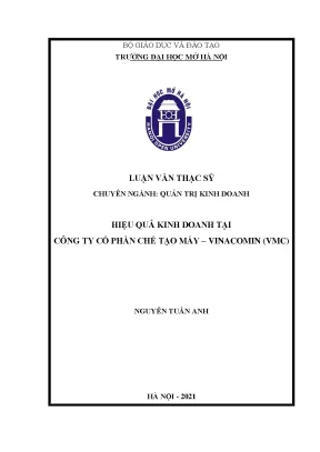 Hiệu quả kinh doanh tại công ty cổ phần chế tạo máy vinacomin vmc