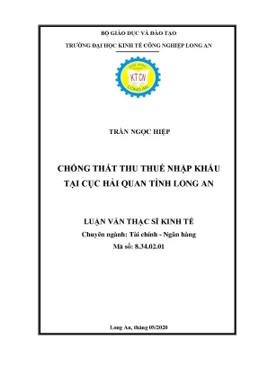 Luận văn chống thất thu thuế nhập khẩu tại cục hải quan tỉnh long an