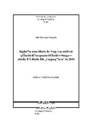 Luận văn nghiên cứu thực trạng và một số yếu tố liên quan đến tử vong sơ sinh tại tỉnh thái nguyên năm 2010