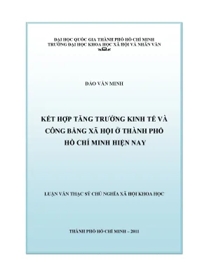 Kết hợp tăng trưởng kinh tế và công bằng xã hội ở thành phố hồ chí minh hiện nay
