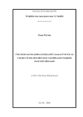 Luận văn thạc sĩ ứng dụng chủng komagataeibacter saccharivorans a2 vào quá trình lên men dấm táo mèo bằng phương pháp lên men chìm vnu lvts08w