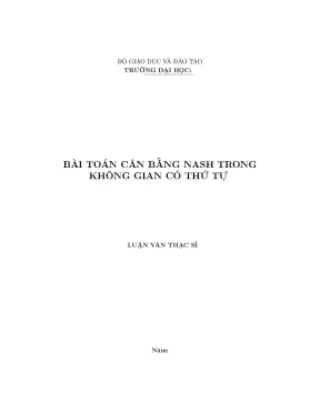 Bài toán cân bằng nash trong không gian có thứ tự