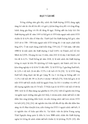 Luận văn đánh giá hiệu quả điều trị bệnh nhân đái tháo đường typ 2 từ 60 tuổi trở lên bằng gliclazid đơn thuần và gliclazid phối hợp metformin tại bvdk trung ương thái nguyên