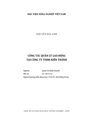 Luận văn công tác quản lý lao động tại công ty tnhh kiên thành