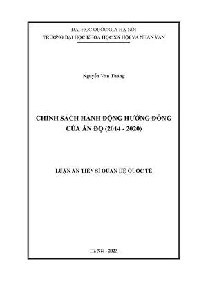 Tài liệu chính sách hành động hướng đông của ấn độ 2014 2020