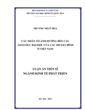Tài liệu các nhân tố ảnh hưởng đến cầu giáo dục đại học của các hgđ