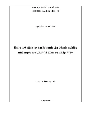 Luận văn nâng cao năng lực cạnh tranh của doanh nghiệp nhà nước sau khi việt nam ra nhập wto