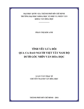 Tình yêu lứa đôi qua ca dao người việt tây nam bộ dưới góc nhìn văn hóa học