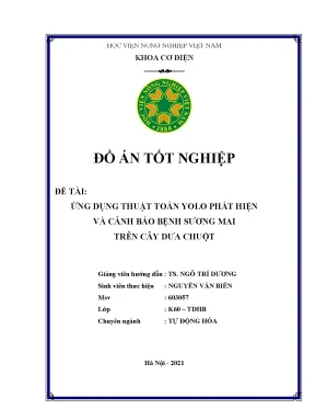 Ứng dụng thuật toán yolo phát hiện và cảnh báo bệnh sương mai trên cây dưa chuột
