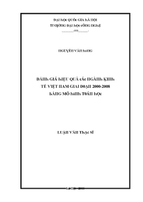 Luận văn đánh giá hiệu quả các ngành kinh tế việt nam giai đoạn 2000 2008 bằng mô hình toán học