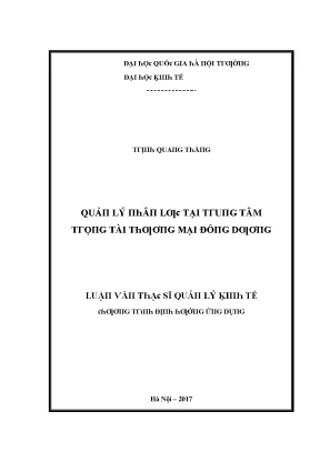 Luận văn quản lý nhân lực tại trung tâm trọng tài thương mại đông dương