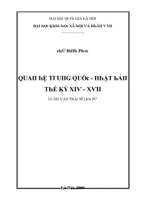 Luận văn thạc sĩ quan hệ trung quốc nhật bản thế kỷ xiv xvii