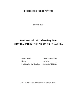 Luận văn nghiên cứu đề xuất giải pháp quản lý chất thải tại bệnh viện phụ sản tỉnh thanh hóa